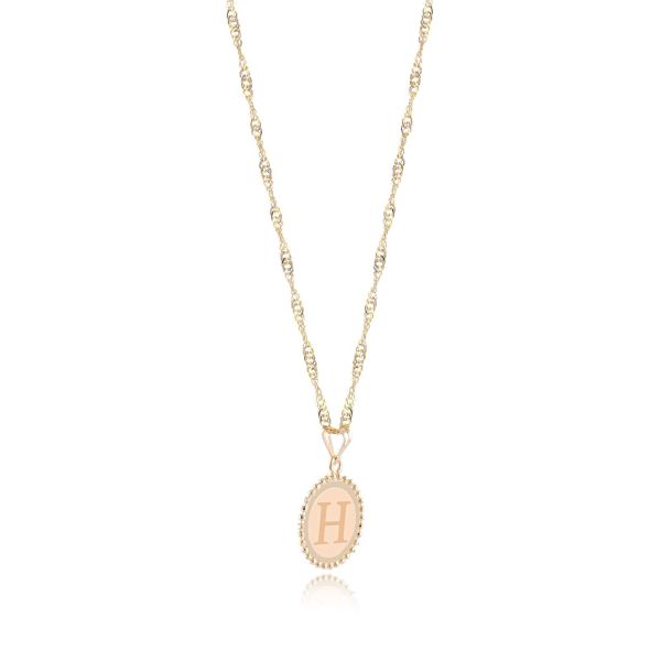 18K Gold ‘H’ Pendant Necklace