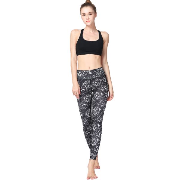CPG Global Women's Seamless Gym Fitness Floral Black Sport Pants Yoga Leggings HK34