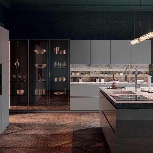 Buy High-end Design Melamine Kitchen Cabinet With Customization Options And Automatic Push-to-Open Doors at wholesale prices