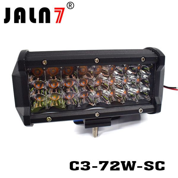LED Light Bar JALN7 72W 3Rows 2 Colors LED Driving Lamp Super Bright Off Road Lights LED Work Light Boat Jeep