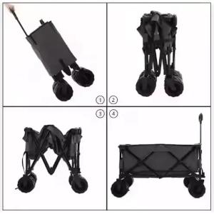 4 Wheels Foldable Shopping Wagon Convenient Folding Cart for General and Easy