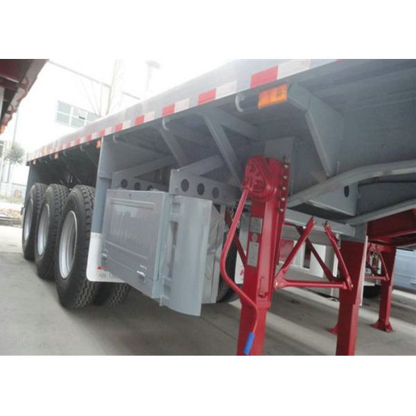 Commercial Flatbed Trailers For Container Transport With 12 Twist Locks And 12 Tyres 50T