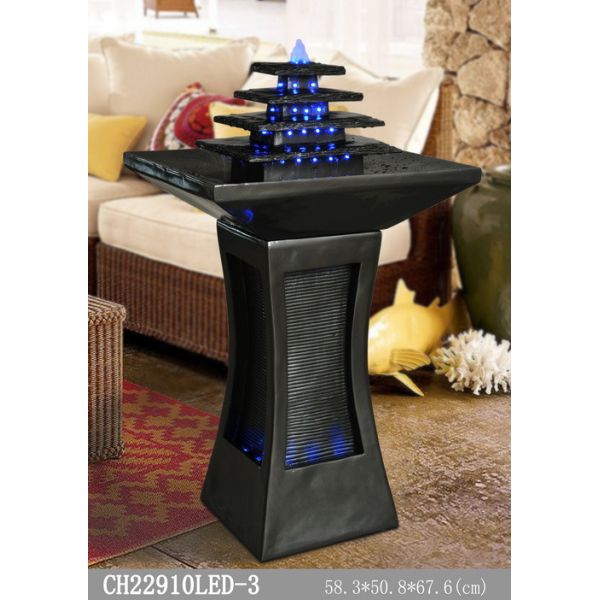Buy Indoor Fiberglass H91cm Led Light Water Fountain at wholesale prices