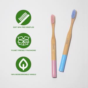 Reusable Vegan Bamboo Charcoal Toothbrush Soft BPA Free Nylon Bristles