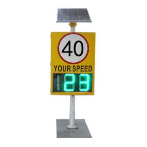 Quality Road Warning Portable Radar Speed Sign with Solar Power Input AC 220V and LED Display for sale