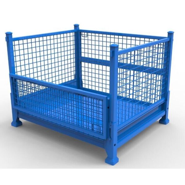 Collapsible and Stackable Steel Pallet Container Warehouse Cage Box Stillage