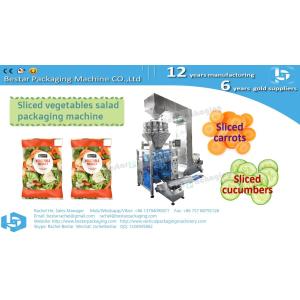 Fresh salad sliced carrot pouch packaging machine with labeling