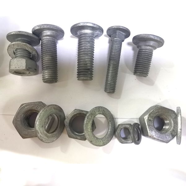 Buy Hot Dip Galvanized Round Head Bolts Guardrail Safty Bolts And Nuts And Washers at wholesale prices