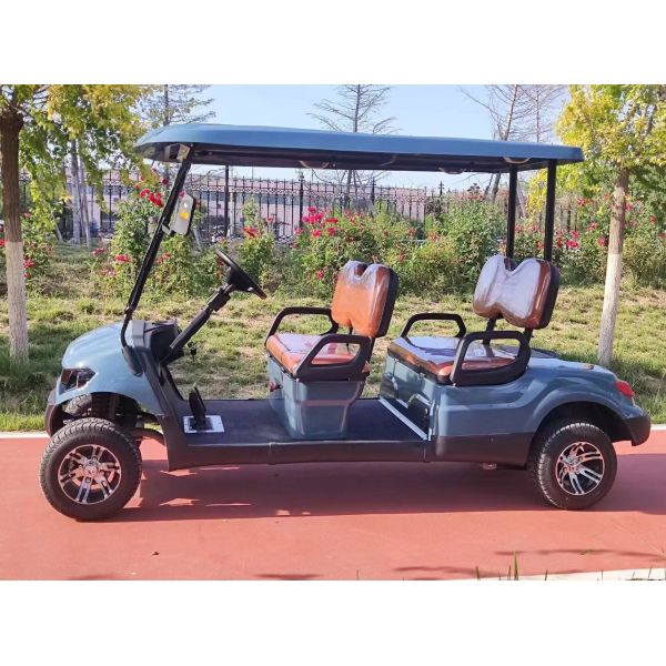 Enduring classics, this golf cart with four seats, powered by a high-efficiency motor, effortlessly tackles slopes. Its intelligent control system