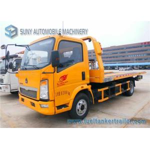 China Sino HOWO Yellow 4 Ton Platform Right Hand Drive truck / Car Carrier Euro 4 Single Cab on sale