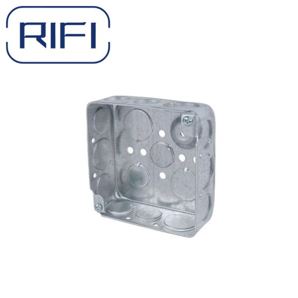 RIFI-OEM GI Electrical Box 1and 2 Gang Metal Switch Box Handy 4" Square Electrical Box
