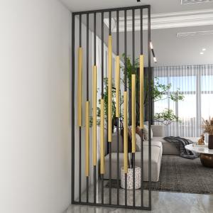 Black Gold Metal Room Divider High End Contemporary Room Partitions