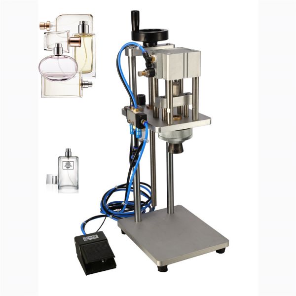 Manual Hand Pneumatic Pedal Control Pneumatic Perfume Crimping Machine Glass Perfume Bottle Capper Perfume Crimping Cool
