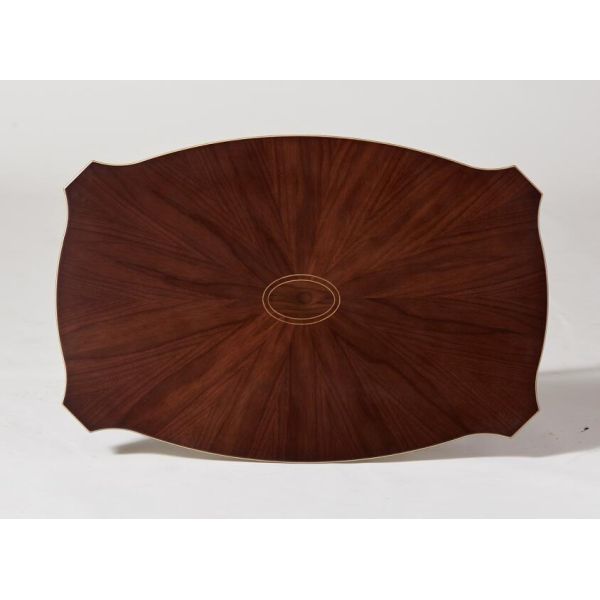 Wood veneer top with Antiique gold edge metal base side table/end table/coffee table for 5-star hotel bedroom