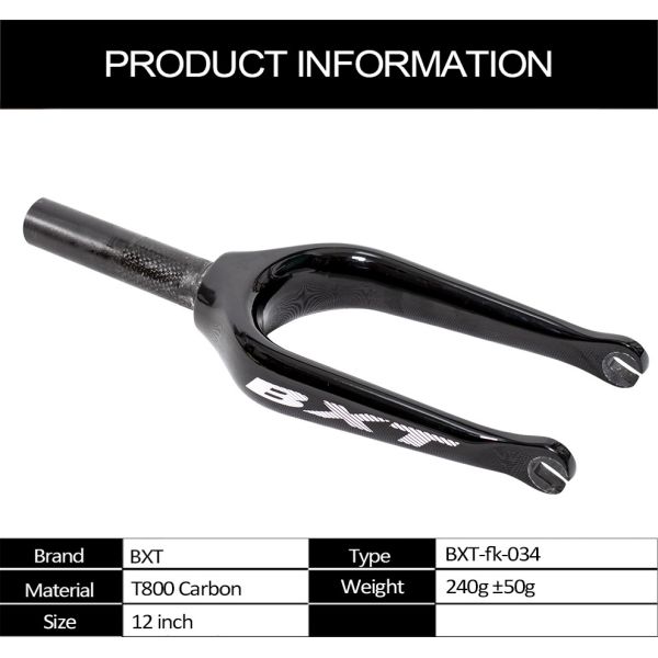 12er Carbon Fiber T800 Bike Forks Small For Children Cycles