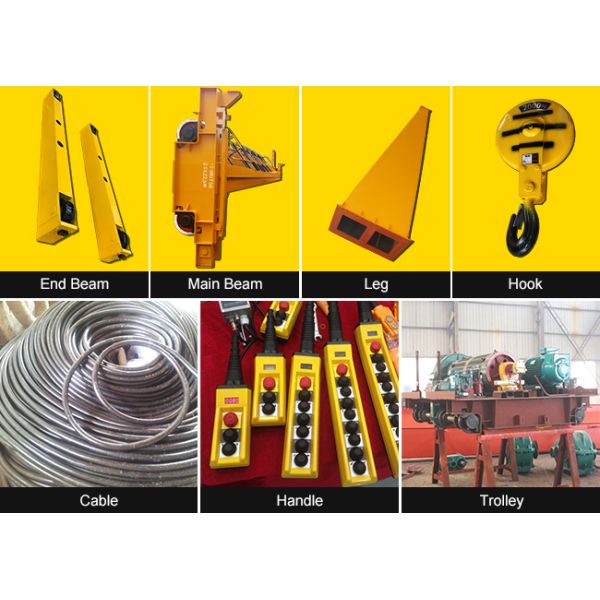 BMG Type Double Girder Semi Gantry Lifting Equipment 25T 50T 80T Optional