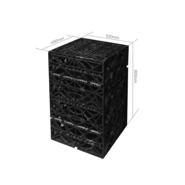 Black Stormwater Infiltration Tank for Low-Maintenance Underground Water Treatment