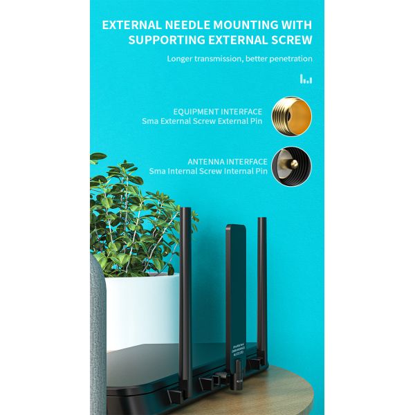 Black 5dBi 2.4G GSM 4G Lte 433mhz 868mhz Wireless Wifi Omnidirectional External Rubber Antenna