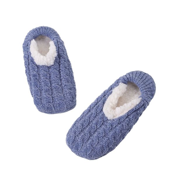 Custom Logo Women's Indoor Slippers With Faux Fur Lined And Warm Knitted Upper