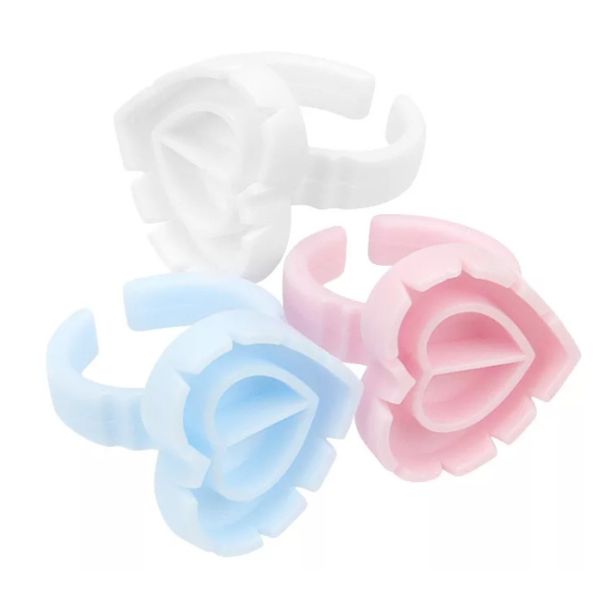 Heart Shape Glue Ring Cup Plastic 64g Lash Extensions Divided For Eyelash
