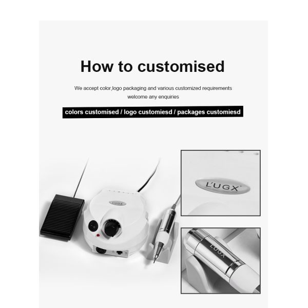 Low Vibration 35000RPM Electric Nail Drill for Nail Salon by Lugx Remove Nail Polish