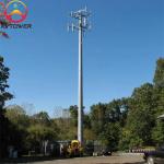 35m Galvanized Triangular Platform 5G WIFI Telecommunication Monopole