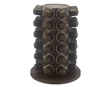 Wood Grain Commercial Buffet Equipment Stainless Steel 24 Head Rotary Glass Holder