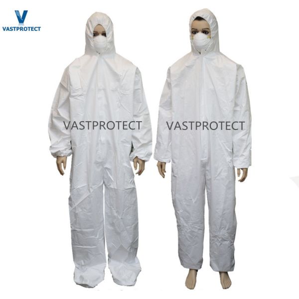 Initial Payment Protective Clothing Disposable Coveralls with Elastic Cuffs and