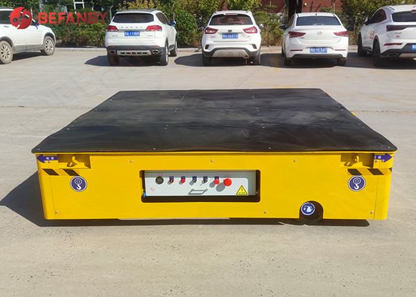 Battery Powered Trackless Transfer Cart 30 Ton Electric Trolley No Rail