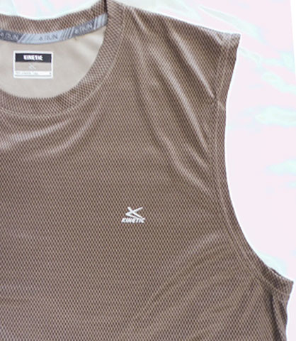 Lightweight Knitting Interlock Fabric Cut Off Muscle Shirt Round Neck