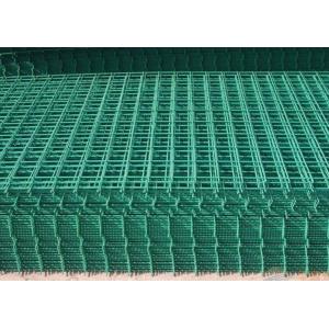 PVC Coated Wire Mesh Fence Panels For Highway / Construction Green Color