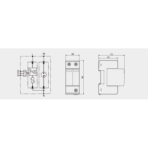 TY-40 1+1 MOV Technology Power Surge Protection Device 40kA AC Surge Protector