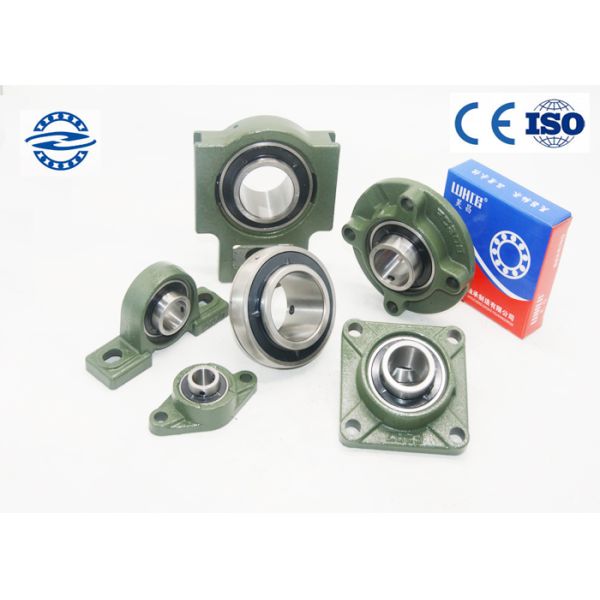 Green Pillow Ball Bearing UCT203 With Flange Mount Stainless Steel For Long Life