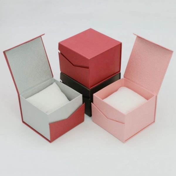 Custom Luxury Colorful Rigiding Magnetic Ring Jewelry Box With Your Own Logo For