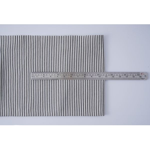 100% Cotton Black And White Striped Fabric Soft French Terry Material 185cm