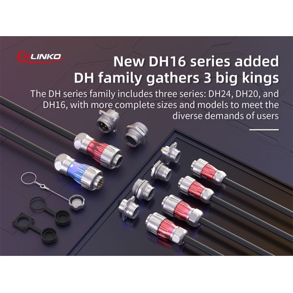 Cnlinko DH 16 Series Locking Screw Type 3 Pin Waterproof Cable Power Plug Connector