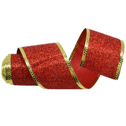 Sequin Ribbon Merry Christmas 5CM Bowknot For Christmas Decoration Metallic
