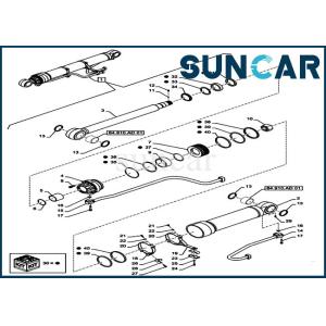 Boom Sealing Kit LZ013760 Cylinder Repair Seal Kit For Excavator Case CX490D LC