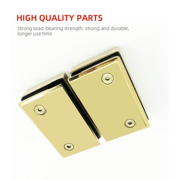 Acrylic Tray 180 Degree Gold Shower Hinge for Double Side Glass to Glass Benefit