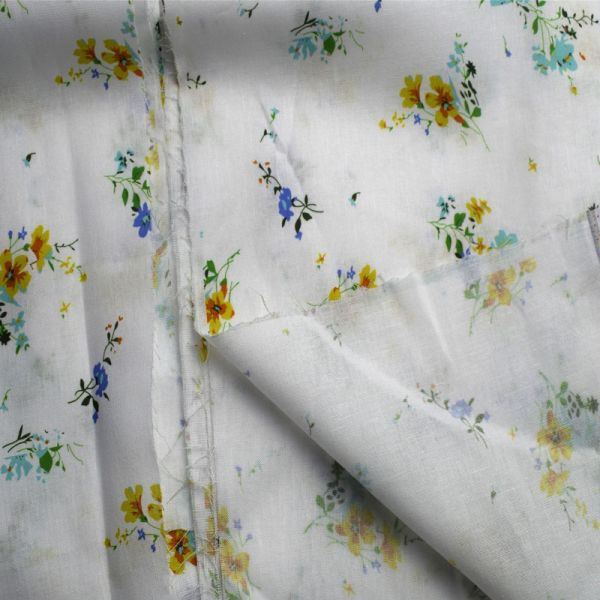 Flower Digital Cotton Printed Spandex Stretch Chiffon Fabric 54*58