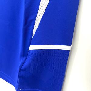 Stripe Twill Retro Soccer Shirts Blue V Neck Football Jersey