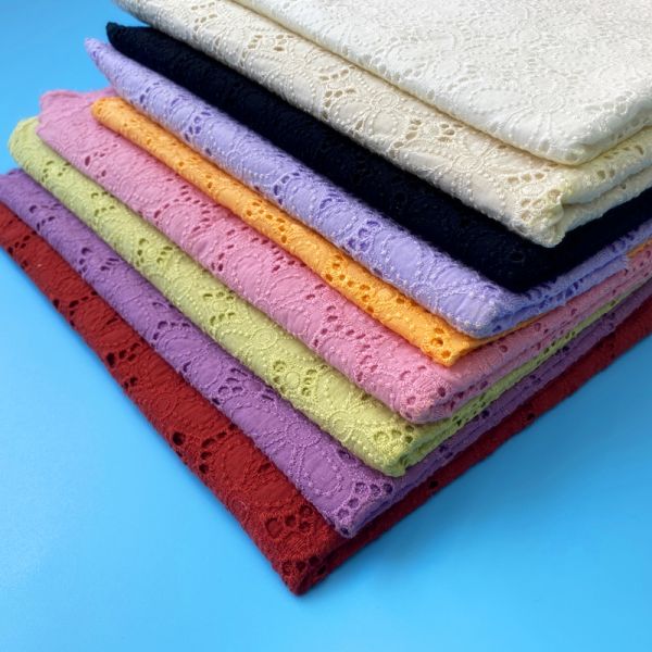 Factory sale Coloful Handmade DIY Clothes Accessories Embroidered Cotton Lace Fabric
