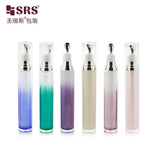 LR001-15ML High End Luxury Skincare Eye Gel Applicator Metal Zinc Head Acrylic Lotion Bottle Container Tube