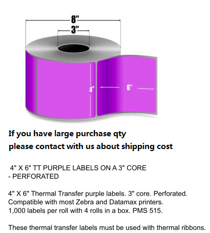 4"X6" Inch direct thermal label sticker paper Electronic balance paper, color printer labels Red Orange Yellow Green