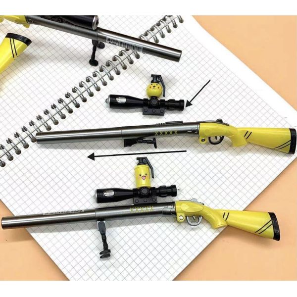 Gel-Ink Toy Gun Shape Writing Pens for Stationery 0.38mm Black Ink 240M Writing Length
