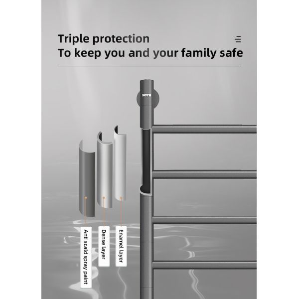 Single Black Bathroom HEATED Towel Warmer Rack Fashion Style Electric Towel Rack Amor