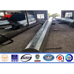 30.5m Flange Type Traditional Galvanized Steel Pole , Electric Power Transmissio