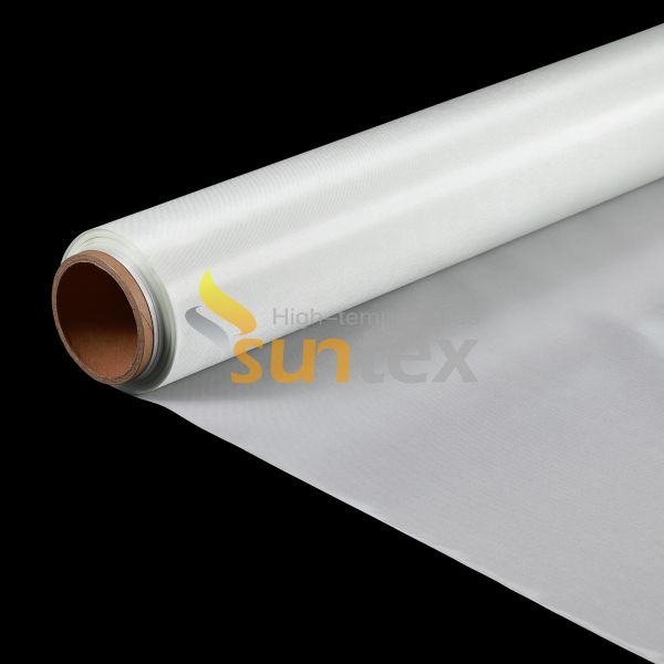 White Fireproof Silicone Rubber Coated Fiberglass Cloth High Temperature
