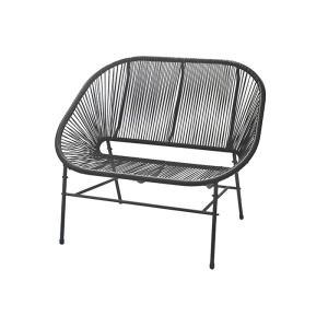 Outdoor PP Double Rattan Chair 74x115x94cm Steel Frame