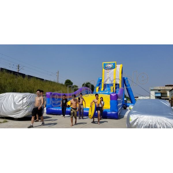 Crazing Fun Inflatable Fly Water Slide For Adults Blue And Yellow Color